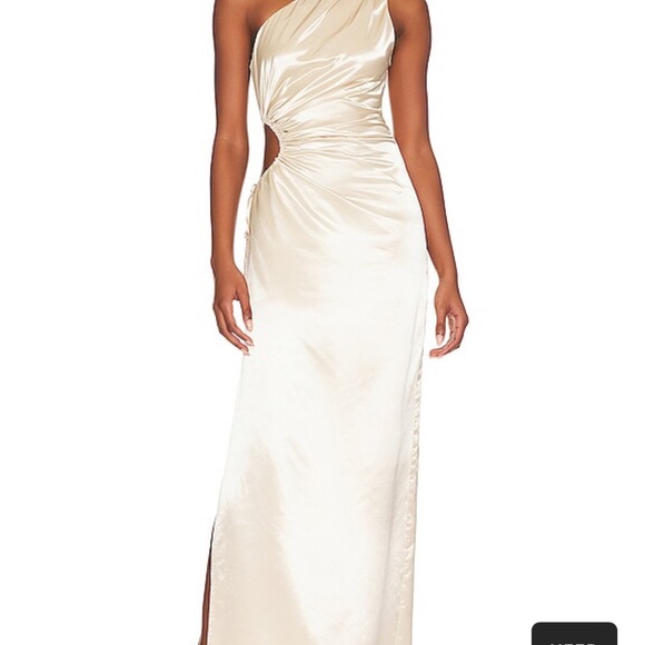 ELIZA CUT OUT DRESS IN CHAMPAGNE - Picture 1 of 4